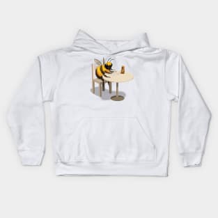 Bee Drinking Tea Kids Hoodie